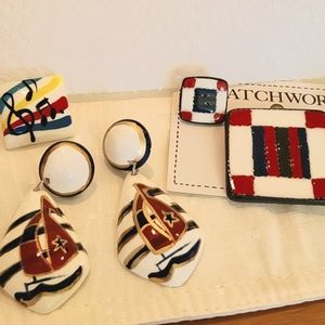 Patriotic earrings and pin